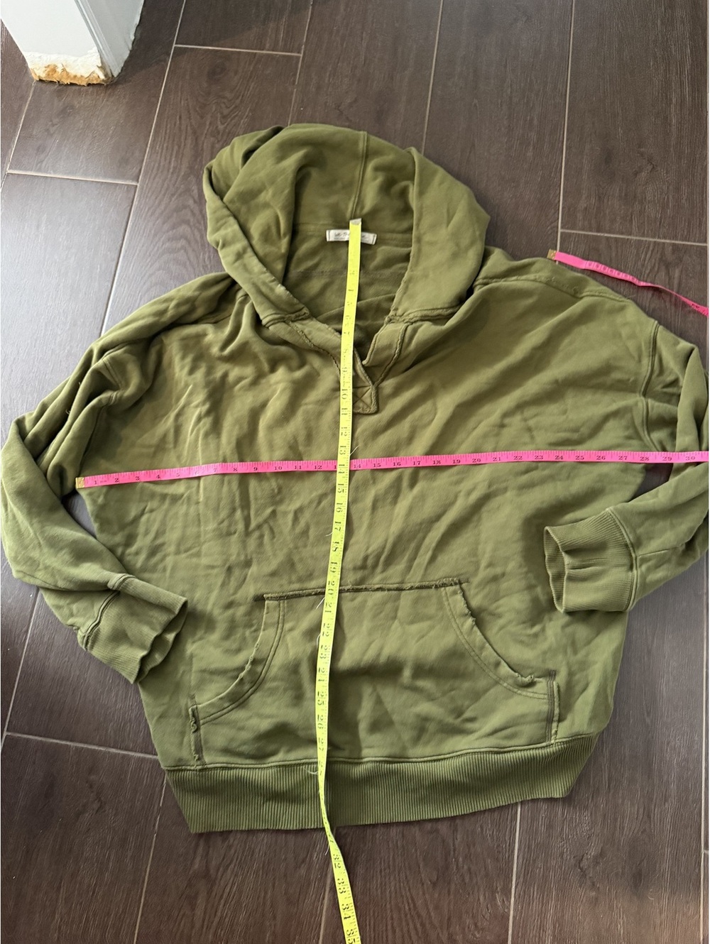 We the free oversized slouchy olive green pullover hoodie XL - Picture 3 of 4